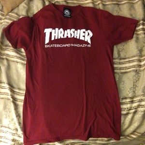 Red Thrasher Skateboard Magazine tee shirt